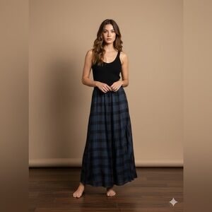 CP Shades Black and Gray Plaid Skirt